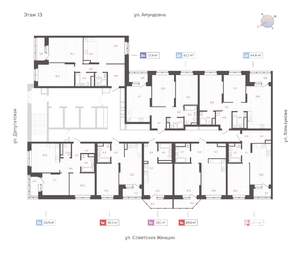 2-к квартира, строящийся дом, 73м2, 13/25 этаж