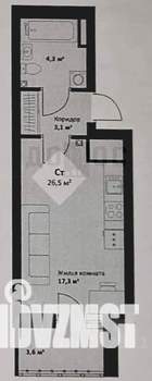 Студия квартира, вторичка, 27м2, 22/25 этаж