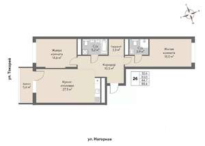 2-к квартира, вторичка, 85м2, 3/28 этаж