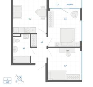 2-к квартира, вторичка, 46м2, 3/32 этаж