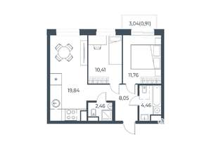 2-к квартира, строящийся дом, 60м2, 5/31 этаж