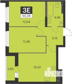 2-к квартира, вторичка, 50м2, 16/18 этаж