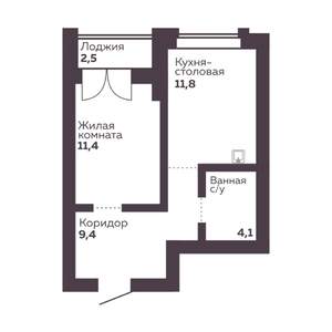 1-к квартира, вторичка, 37м2, 12/30 этаж