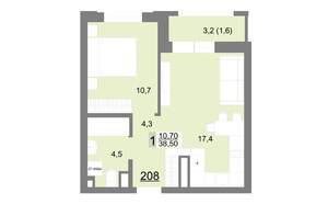 1-к квартира, вторичка, 39м2, 23/26 этаж