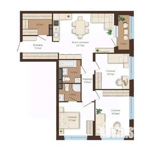 3-к квартира, вторичка, 91м2, 6/25 этаж