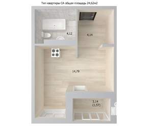 2-к квартира, строящийся дом, 48м2, 15/22 этаж