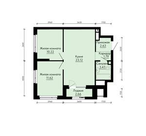 2-к квартира, вторичка, 54м2, 28/30 этаж