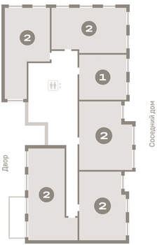 2-к квартира, вторичка, 65м2, 2/15 этаж