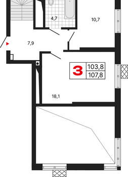 4-к квартира, вторичка, 108м2, 28/15 этаж