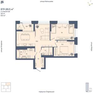 2-к квартира, вторичка, 85м2, 27/29 этаж