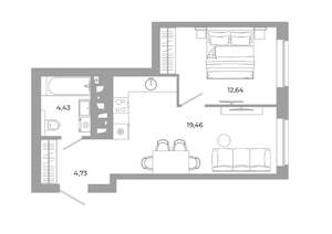 1-к квартира, вторичка, 41м2, 3/24 этаж