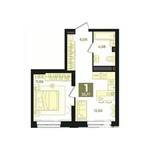 1-к квартира, вторичка, 35м2, 2/31 этаж