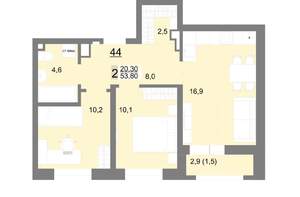 2-к квартира, вторичка, 54м2, 6/26 этаж