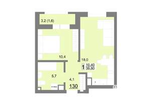 1-к квартира, вторичка, 40м2, 16/26 этаж