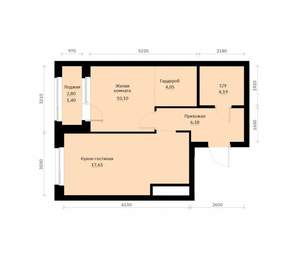 1-к квартира, вторичка, 44м2, 3/30 этаж