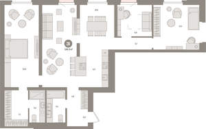 3-к квартира, вторичка, 130м2, 7/16 этаж