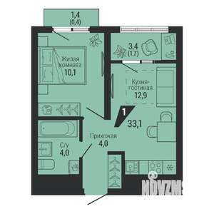 1-к квартира, вторичка, 33м2, 4/31 этаж