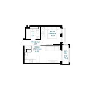 1-к квартира, вторичка, 36м2, 6/30 этаж