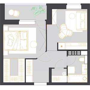 1-к квартира, строящийся дом, 41м2, 10/23 этаж
