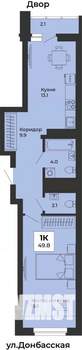 2-к квартира, строящийся дом, 50м2, 24/25 этаж