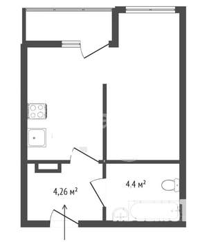 Студия квартира, вторичка, 31м2, 12/25 этаж