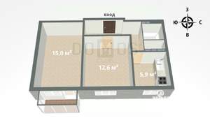 2-к квартира, вторичка, 44м2, 4/5 этаж