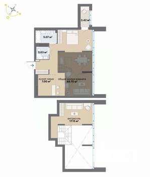 1-к квартира, вторичка, 88м2, 9/9 этаж