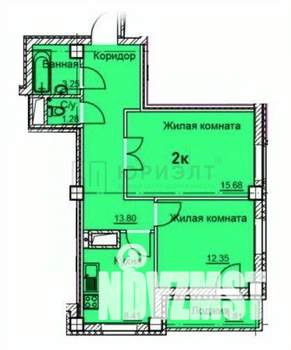 2-к квартира, вторичка, 59м2, 16/22 этаж