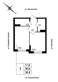 1-к квартира, вторичка, 37м2, 20/24 этаж
