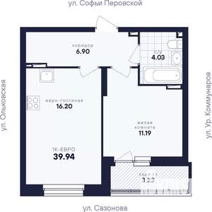 1-к квартира, вторичка, 40м2, 5/17 этаж