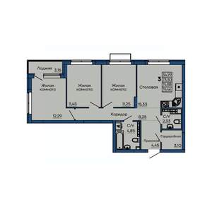 3-к квартира, вторичка, 75м2, 7/13 этаж