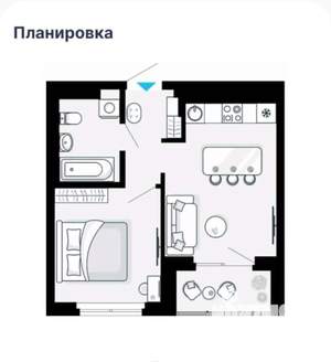 1-к квартира, вторичка, 35м2, 6/21 этаж