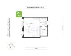 1-к квартира, вторичка, 30м2, 11/24 этаж