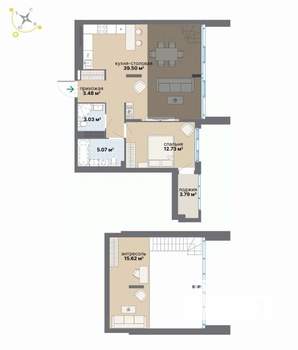 1-к квартира, вторичка, 86м2, 9/9 этаж