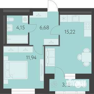 1-к квартира, вторичка, 40м2, 6/16 этаж