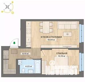 1-к квартира, строящийся дом, 45м2, 14/26 этаж
