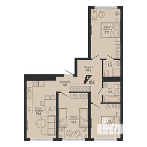 3-к квартира, вторичка, 86м2, 3/31 этаж