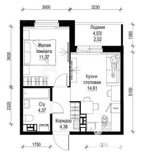 1-к квартира, вторичка, 35м2, 10/16 этаж
