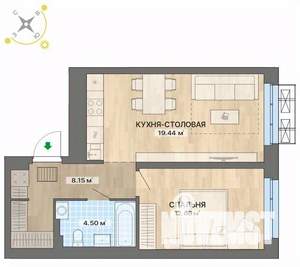 1-к квартира, вторичка, 45м2, 4/26 этаж