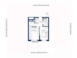 1-к квартира, вторичка, 43м2, 24/30 этаж