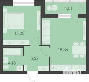 1-к квартира, вторичка, 44м2, 13/14 этаж