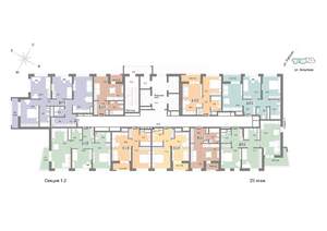 2-к квартира, строящийся дом, 65м2, 23/25 этаж