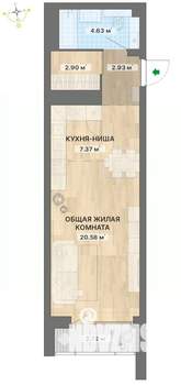 Студия квартира, вторичка, 41м2, 29/29 этаж