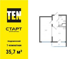 1-к квартира, вторичка, 36м2, 11/25 этаж