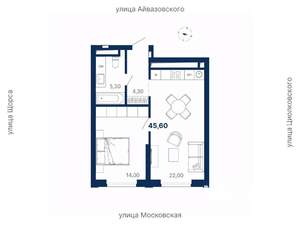 1-к квартира, вторичка, 46м2, 4/29 этаж