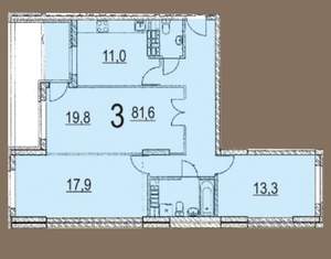 3-к квартира, вторичка, 82м2, 11/15 этаж