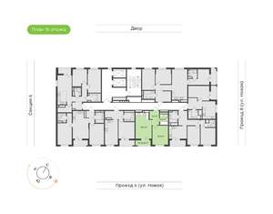 1-к квартира, вторичка, 44м2, 16/17 этаж