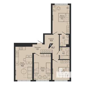 3-к квартира, вторичка, 86м2, 2/31 этаж