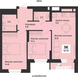 3-к квартира, вторичка, 58м2, 10/25 этаж