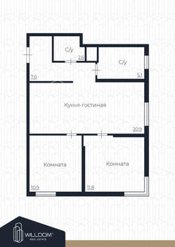 2-к квартира, вторичка, 60м2, 4/32 этаж